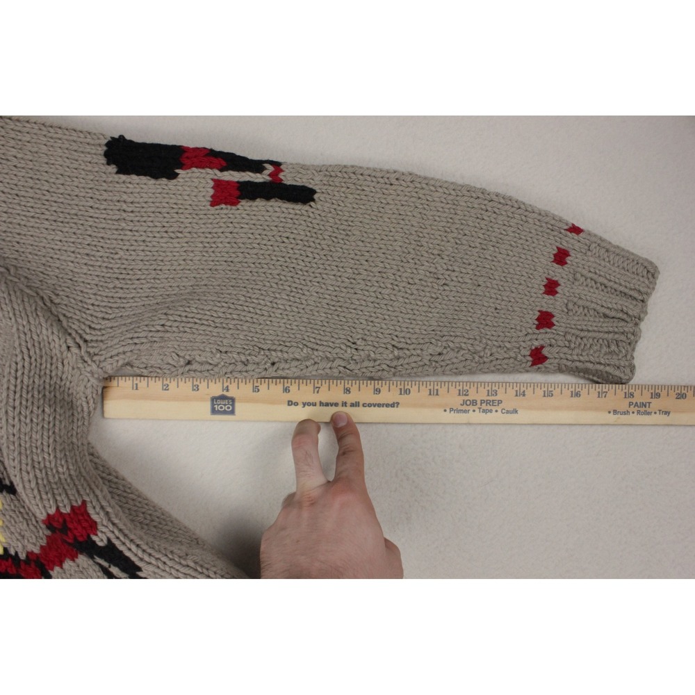 Vintage Mary Maxim Antique Autos 433 "Cowichan" Car Mens L Sweater Zip Cardigan - Picture 10 of 14